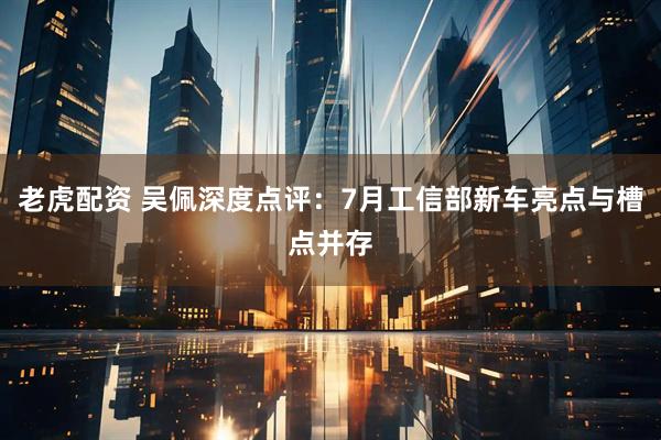 老虎配资 吴佩深度点评：7月工信部新车亮点与槽点并存