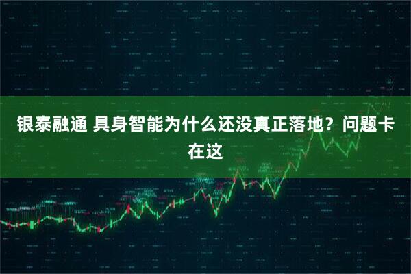 银泰融通 具身智能为什么还没真正落地？问题卡在这